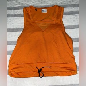Gymshark cutout cropped cinch waist tank Size S Orange